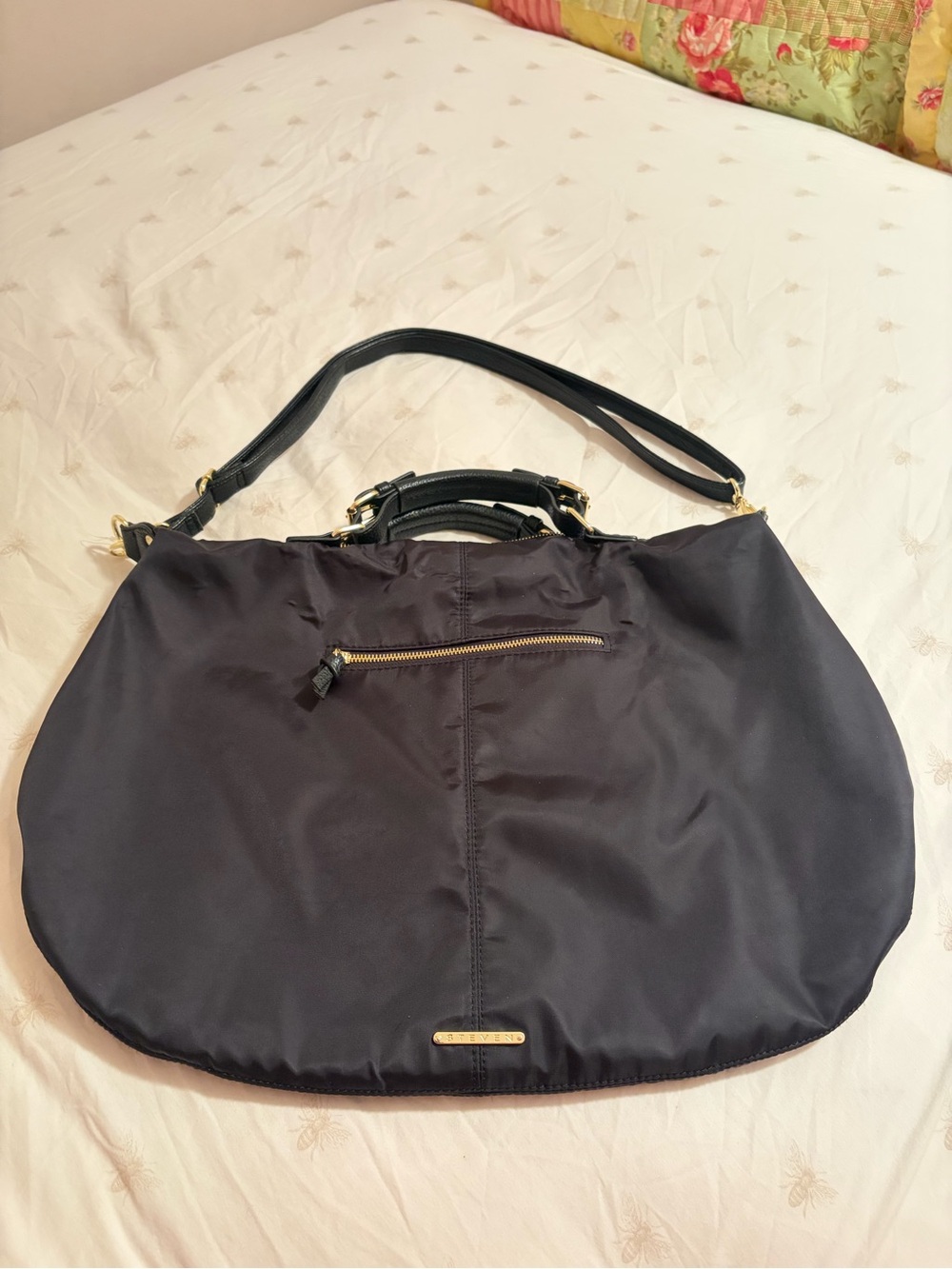 Steven By Steve Madden Black Nylon Shoulder Tote with Zip Pockets + A GIFT 🎁